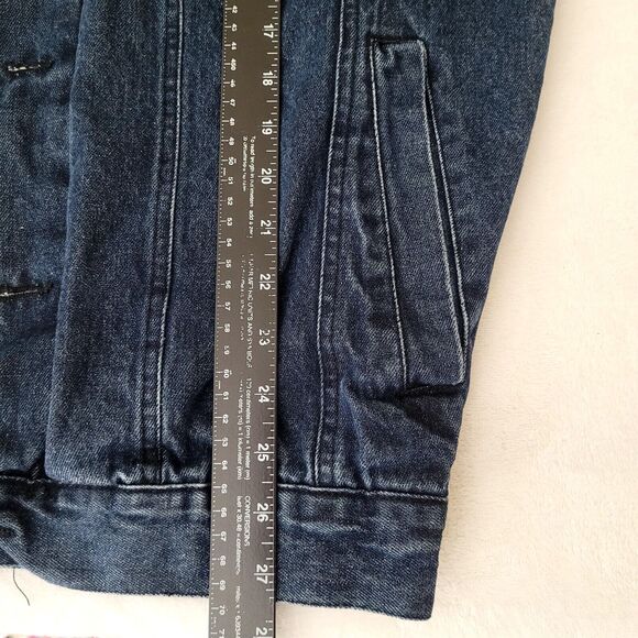 Vintage Route 66 Hybrid Hoodie Denim Jean Trucker Jacket Size Small - Picture 8 of 8